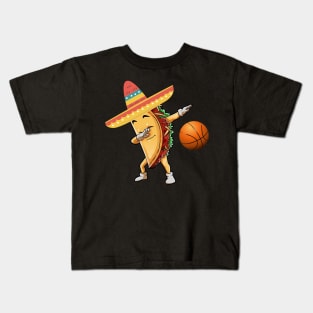 Dabbing basketball taco dab Kids T-Shirt